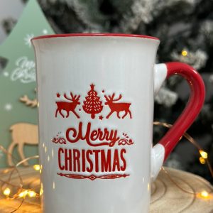 Karácsonyi bögre Merry Christmas piros 330ml